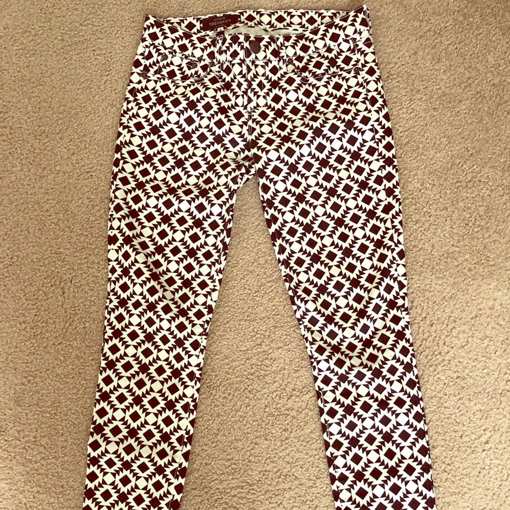 JCrew Toothpick Jean Geometric Print 24